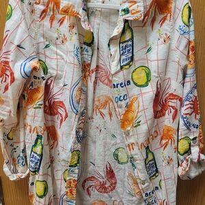 Women's Colorful Seafood Print Shirt